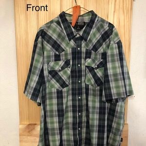 Men's 3x Green and Blue Plain Shirt